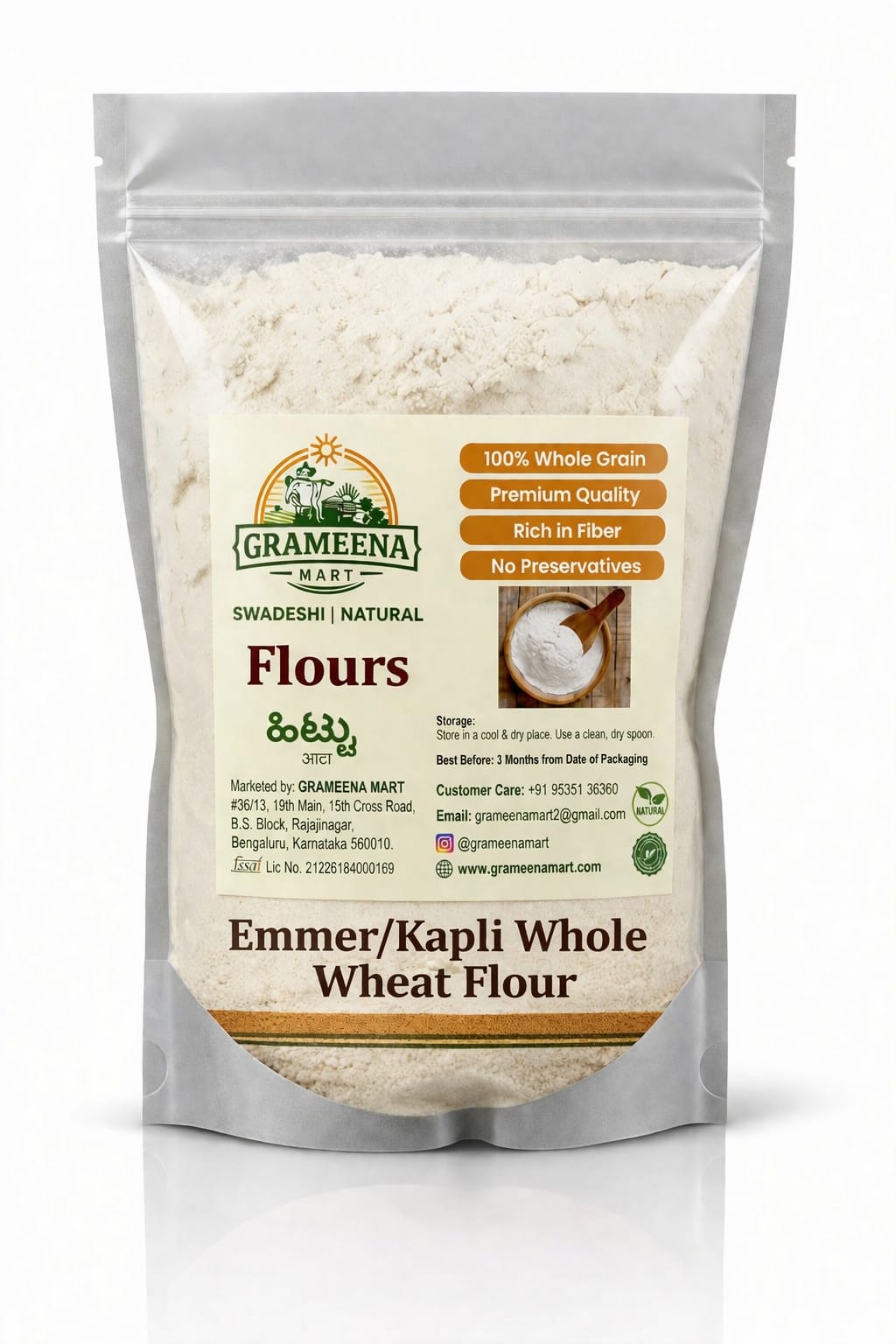 Emmer wheat flour