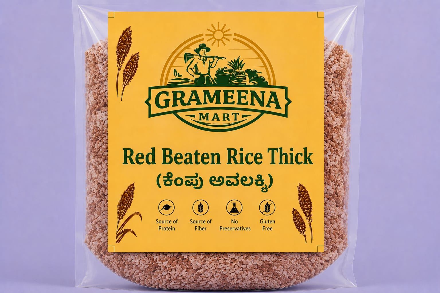red beaten rice thick Red beaten rice thick